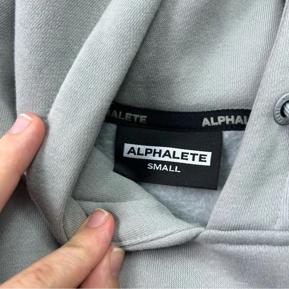 Alphalete Cropped Hoodie in Gray - Picture 4 of 4